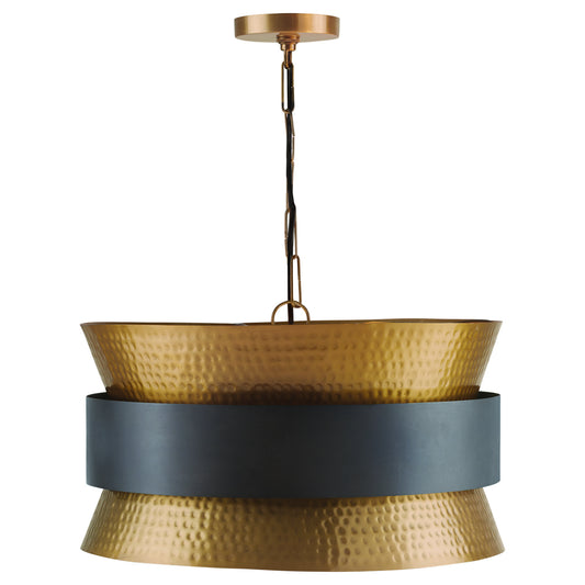 Capital Lighting - 330446PZ - Four Light Pendant - Loren - Patinaed Brass and Dark Zinc