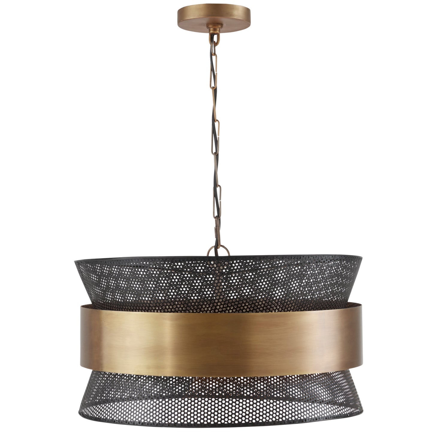 Capital Lighting - 330447PK - Four Light Pendant - Loren - Patinaed Brass and Black