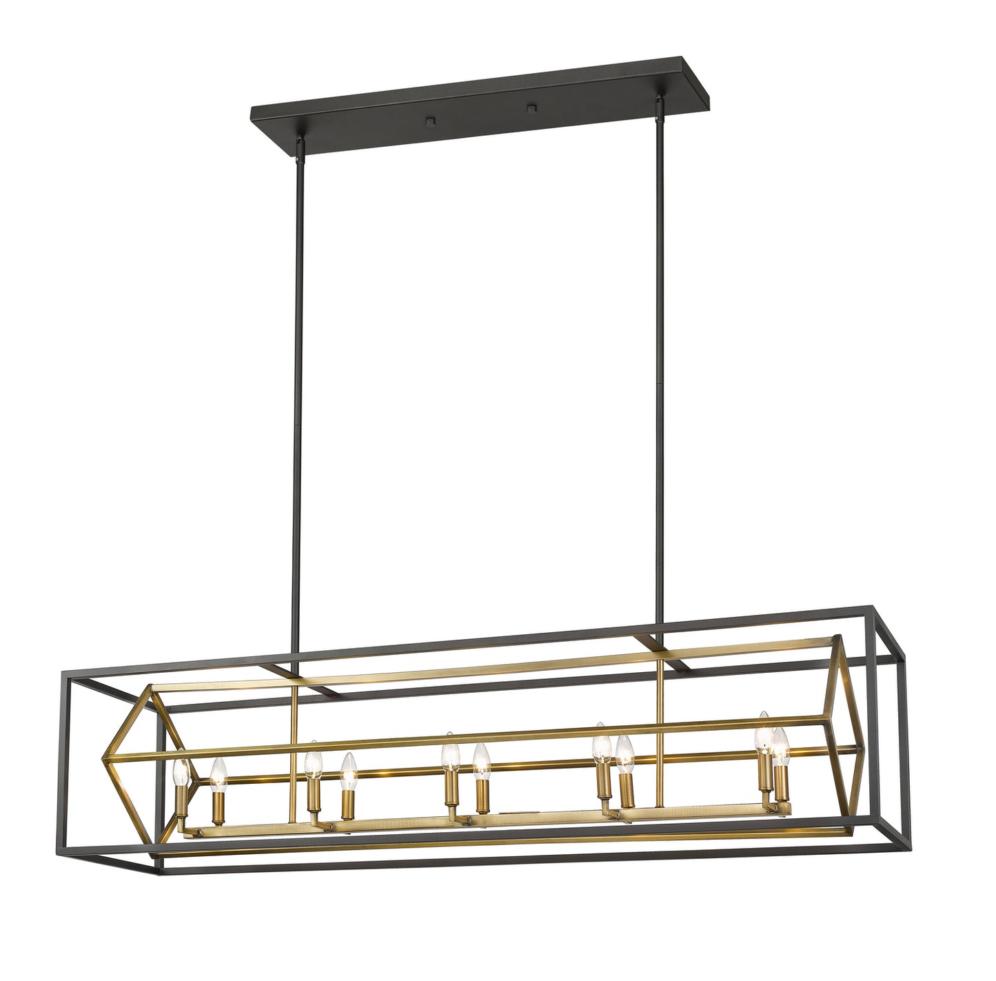 Z-Lite - 457-10L-OBR-BRZ - Ten Light Linear Chandelier - Euclid - Olde Brass / Bronze