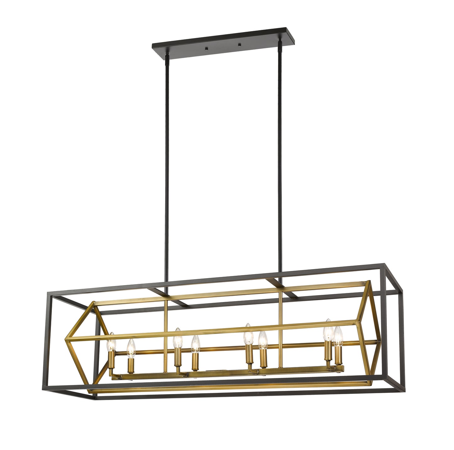 Z-Lite - 457-8L-OBR-BRZ - Eight Light Linear Chandelier - Euclid - Olde Brass / Bronze