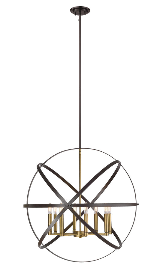 Z-Lite - 463-30HBRZ-OBR - Eight Light Chandelier - Cavallo - Hammered Bronze / Olde Brass