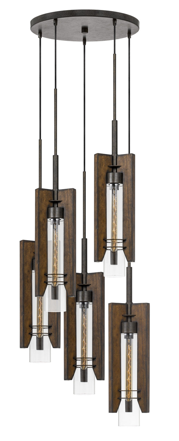 Cal Lighting - FX-3690-5 - Five Light Pendant - Almeria - Pine/Iron