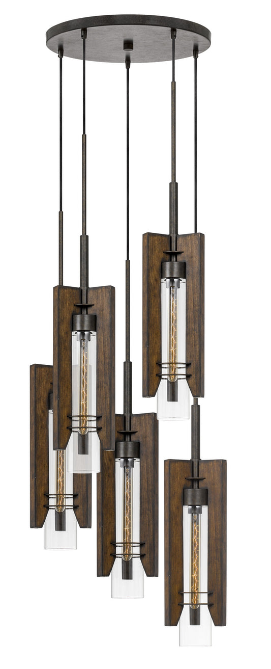Cal Lighting - FX-3690-5 - Five Light Pendant - Almeria - Pine/Iron