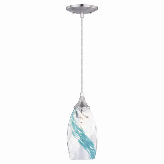 Vaxcel - P0278 - One Light Mini Pendant - Milano - Satin Nickel