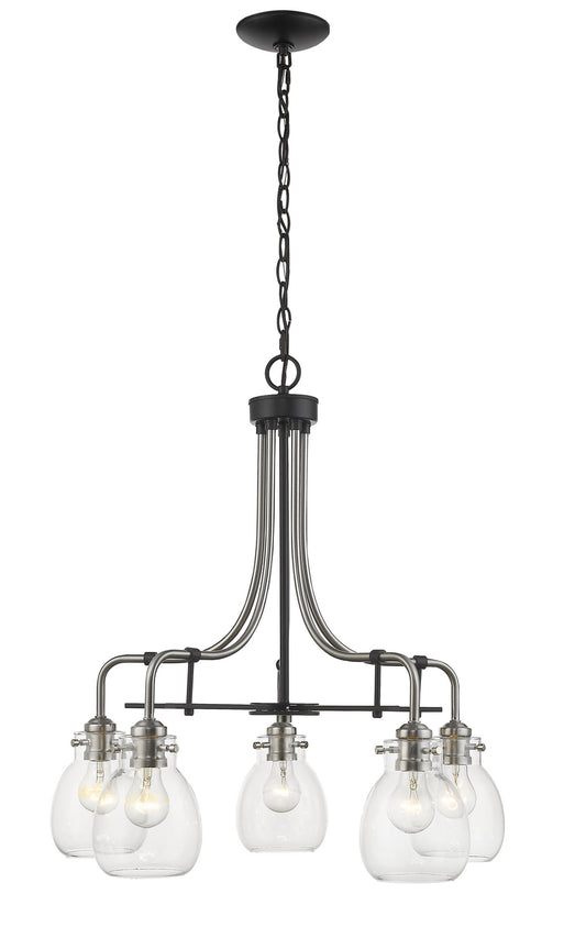 Z-Lite - 466-5MB-BN - Five Light Chandelier - Kraken - Matte Black / Brushed Nickel