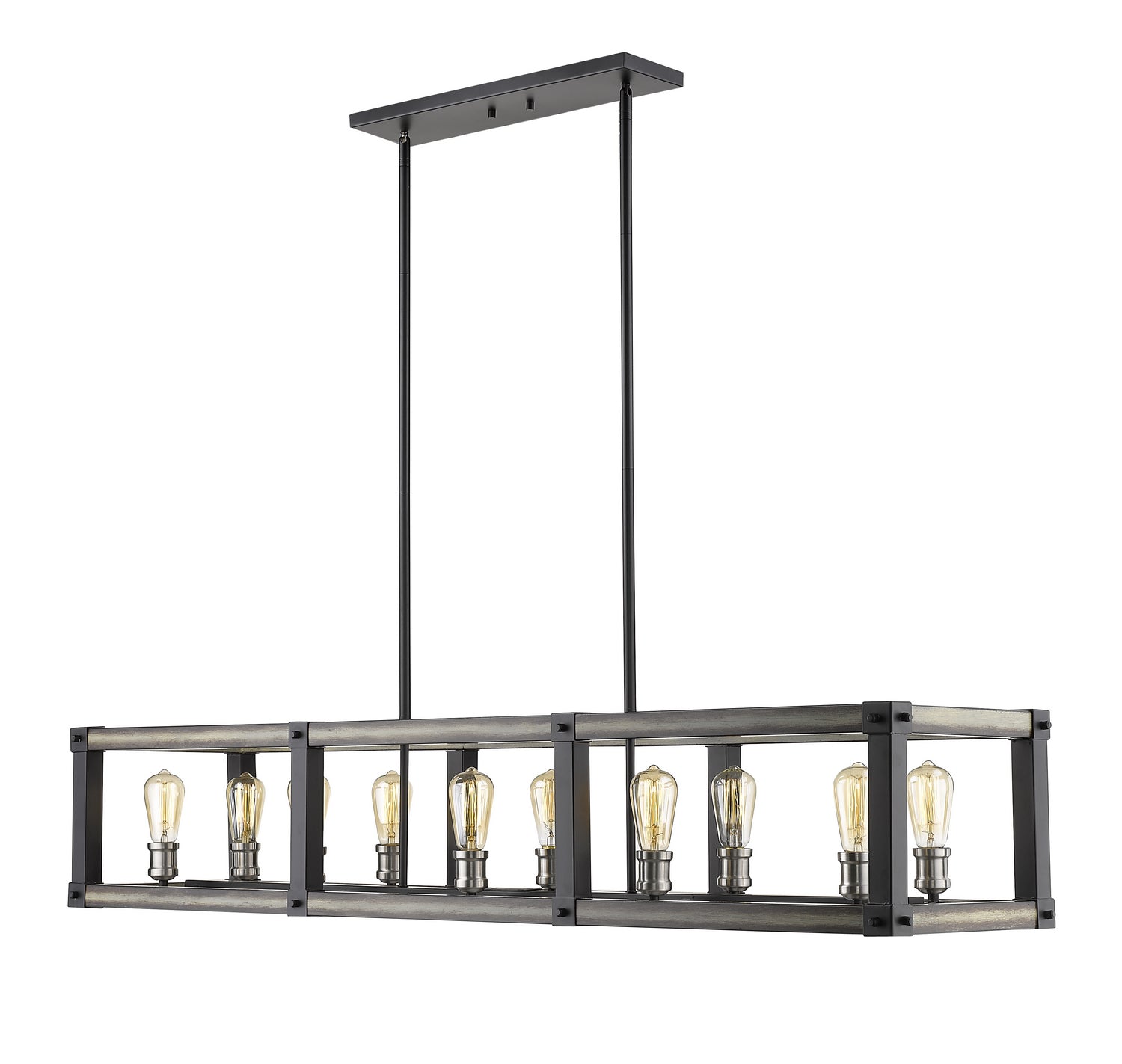 Z-Lite - 472-10L-ABB - Ten Light Linear Chandelier - Kirkland - Ashen Barnboard