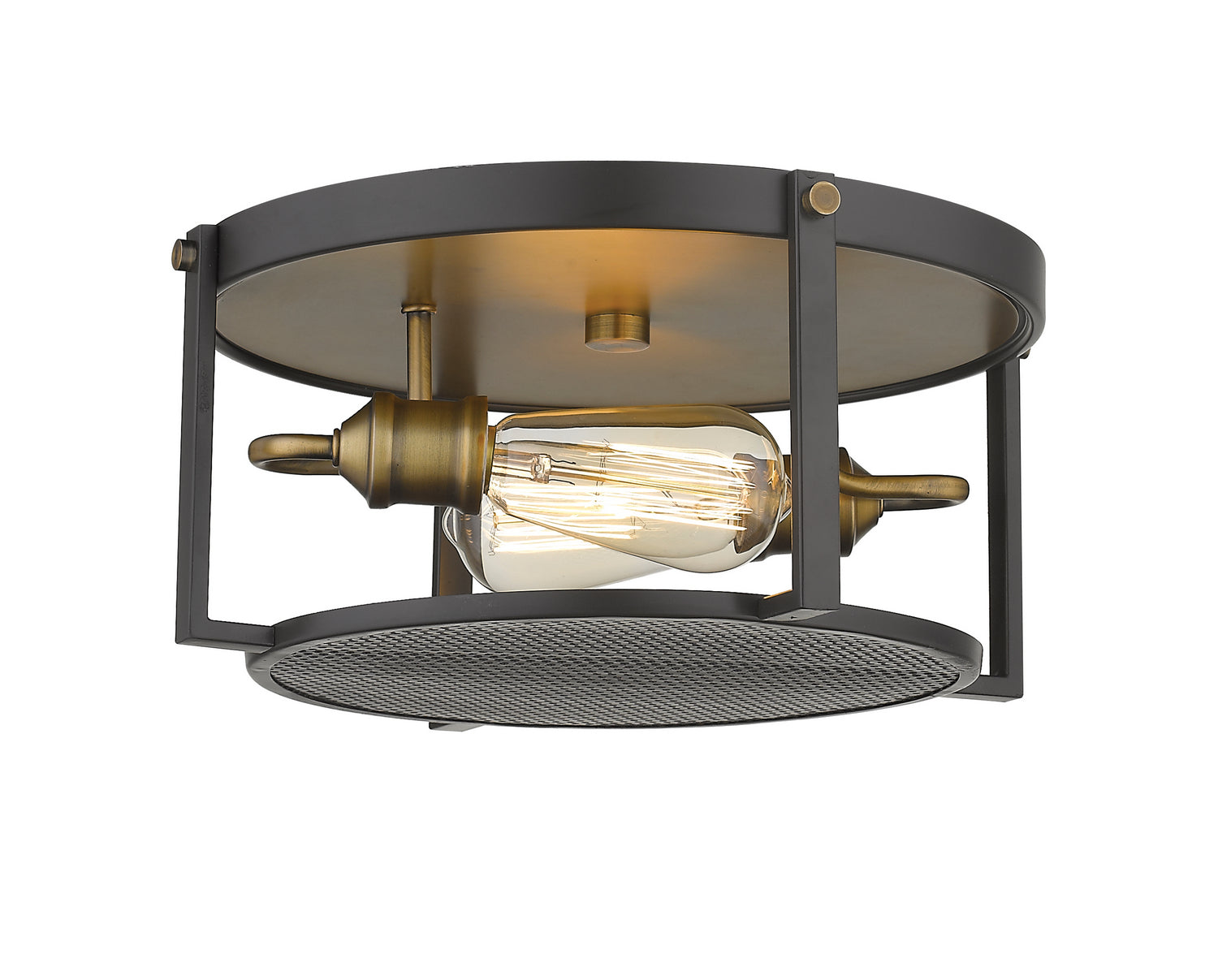 Z-Lite - 723F13-BRZ+HBR - Two Light Flush Mount - Halcyon - Bronze / Heritage Brass