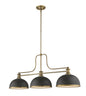 Z-Lite - 725-3HBR-D12BRZ+HBR - Three Light Billiard - Melange - Heritage Brass