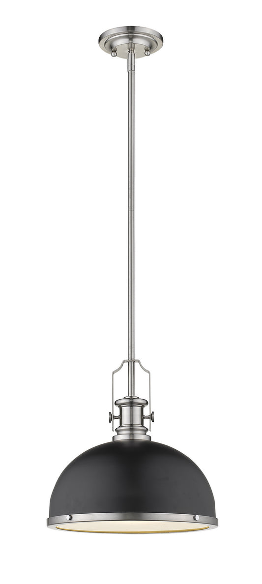 Z-Lite - 725P12-MB+BN - One Light Pendant - Melange - Matte Black / Brushed Nickel