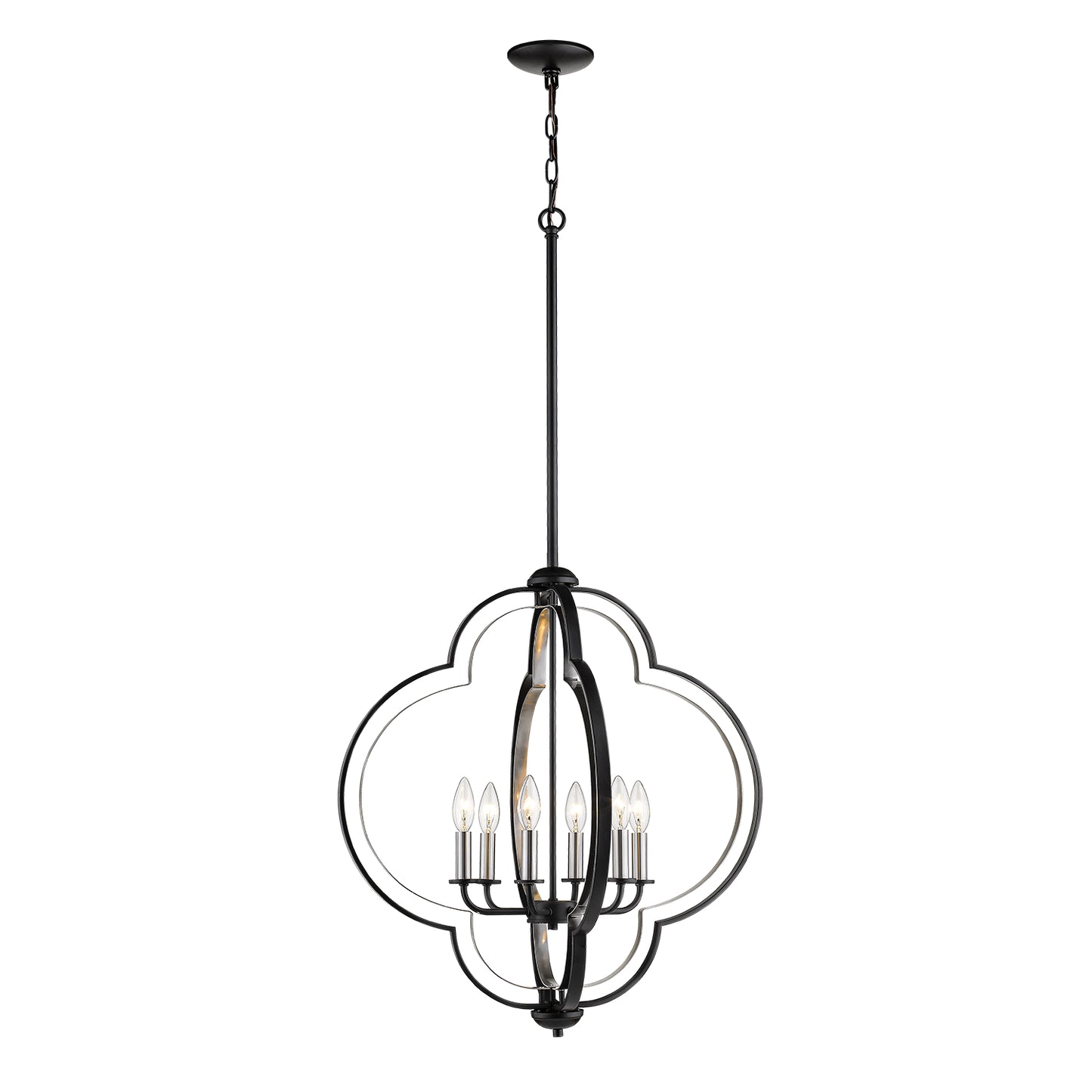 Millennium - 3476-MB/BN - Six Light Pendant - Matte Black/Brushed Nickel