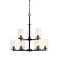 Millennium - 3489-MB/HBZ - Nine Light Chandelier - Pasadena - Matte Black/Heirloom Bronze