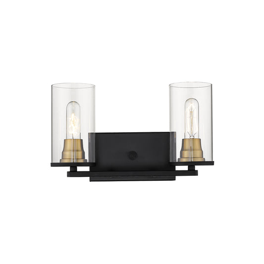 Millennium - 3492-MB/HBZ - Two Light Vanity - Pasadena - Matte Black/Heirloom Bronze