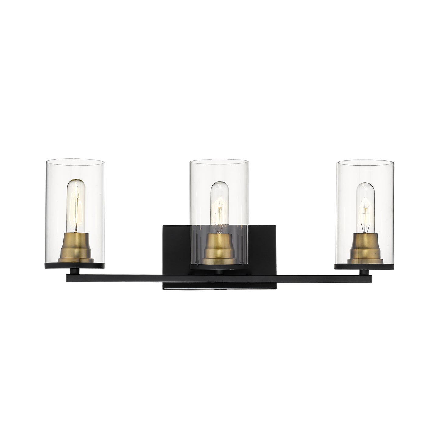 Millennium - 3493-MB/HBZ - Three Light Vanity - Pasadena - Matte Black/Heirloom Bronze