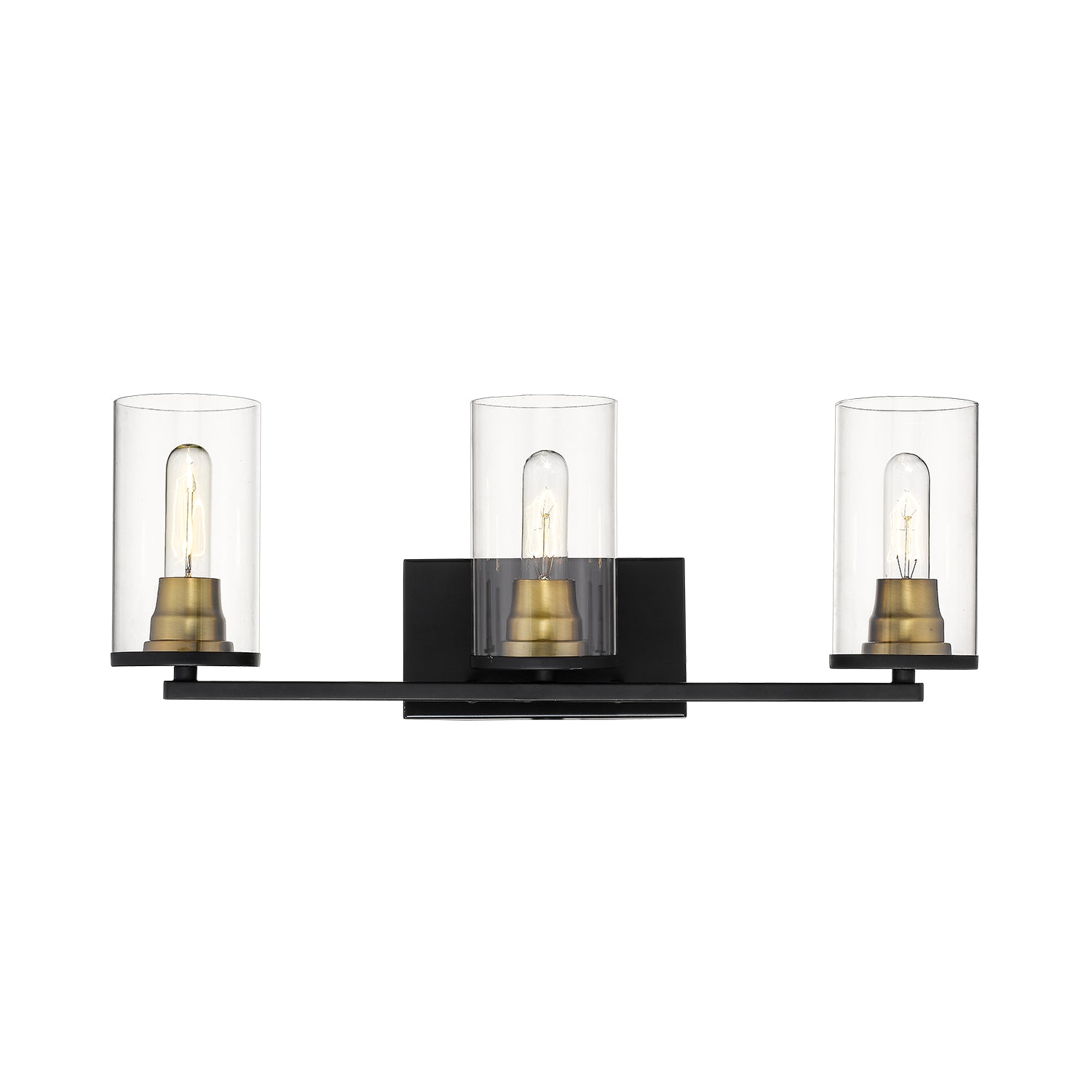 Millennium - 3493-MB/HBZ - Three Light Vanity - Pasadena - Matte Black/Heirloom Bronze