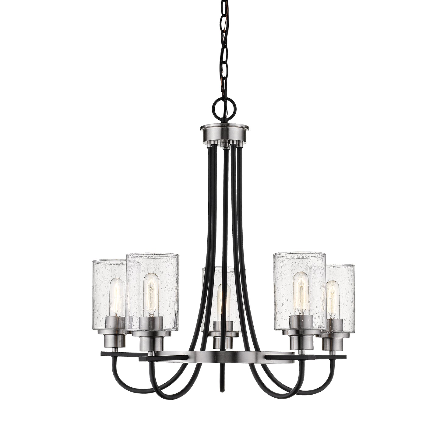 Millennium - 3505-MB/BN - Five Light Chandelier - Clifton - Matte Black/Brushed Nickel