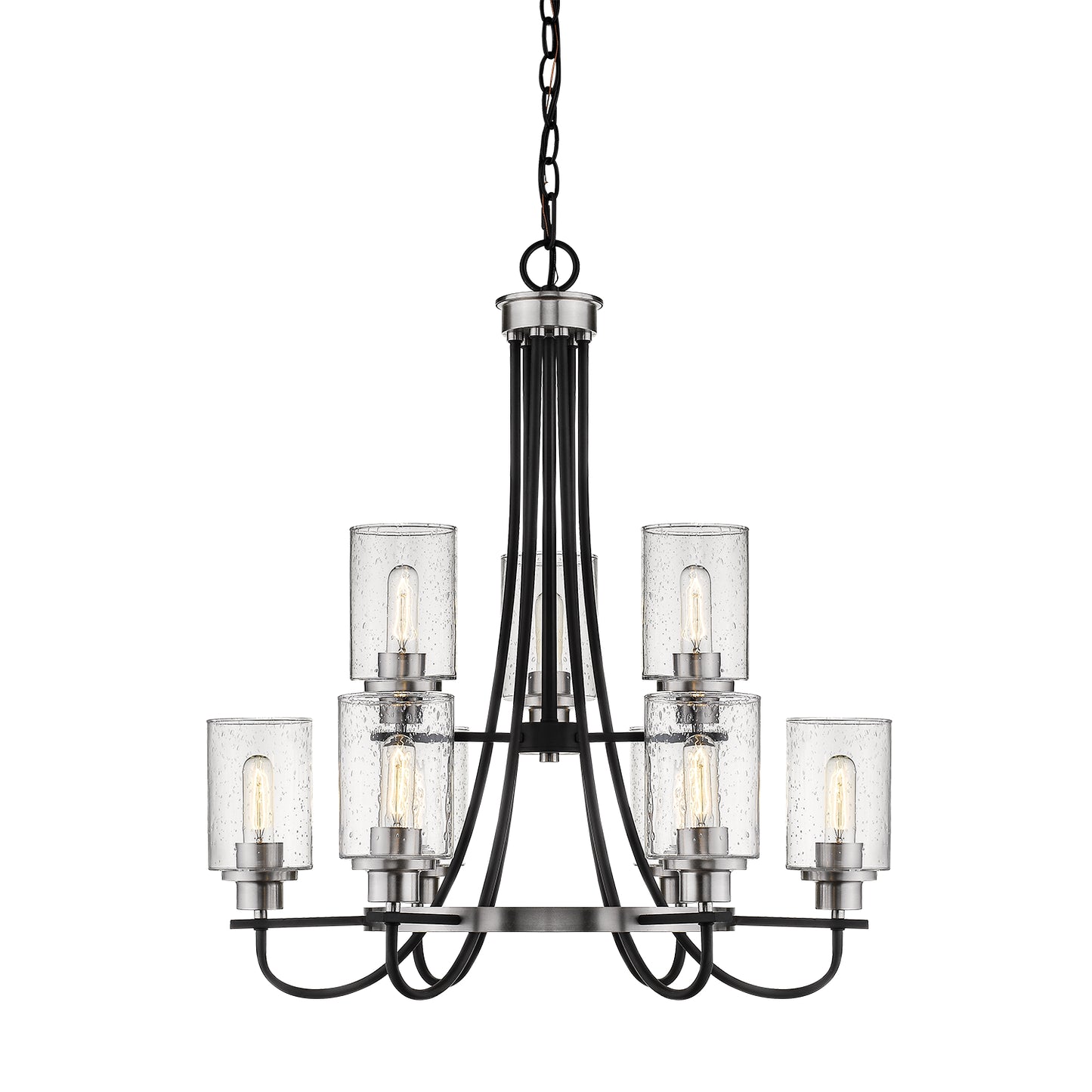 Millennium - 3509-MB/BN - Nine Light Chandelier - Clifton - Matte Black/Brushed Nickel