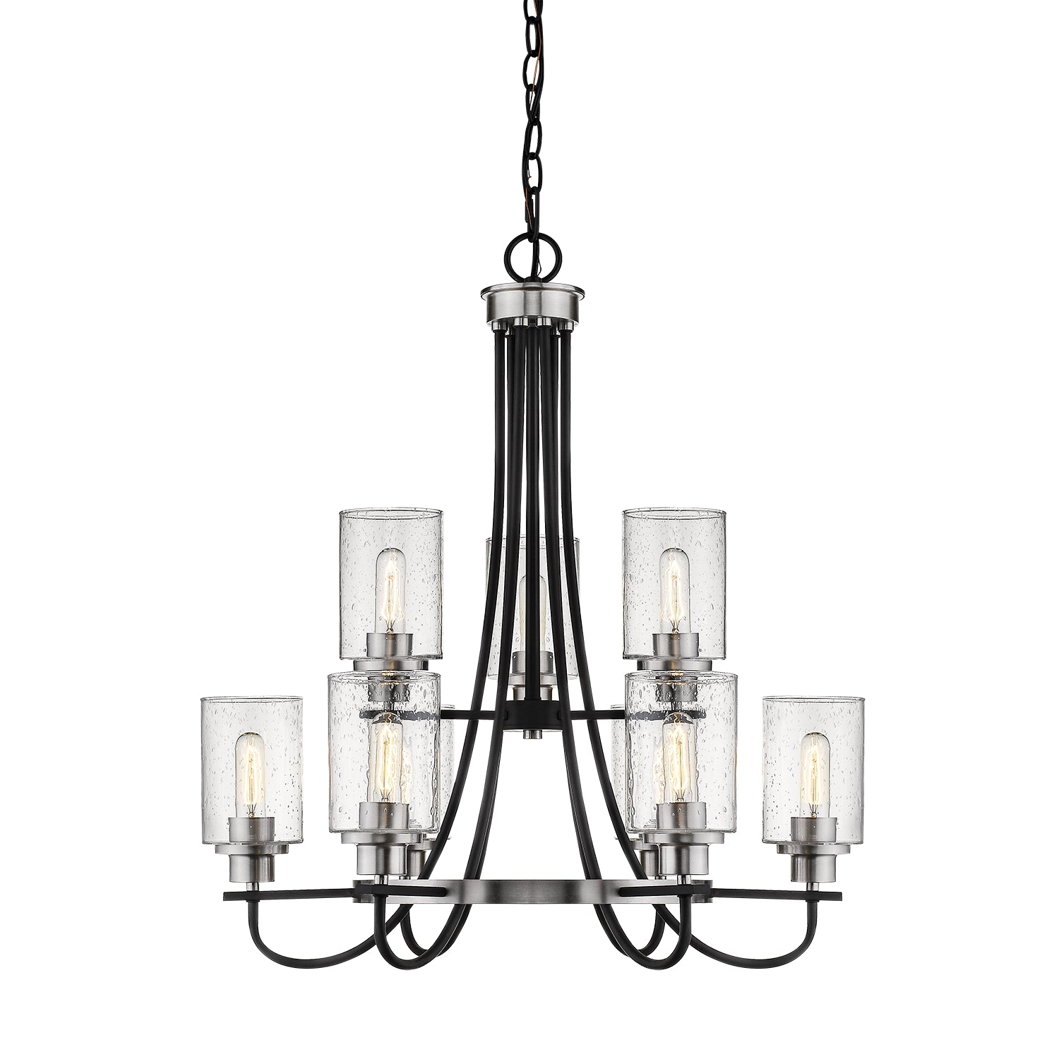 Millennium - 3509-MB/BN - Nine Light Chandelier - Clifton - Matte Black/Brushed Nickel