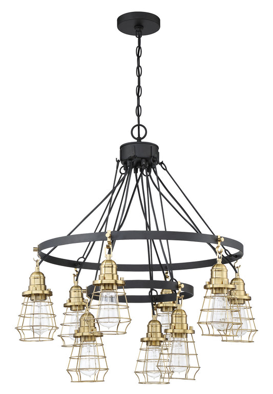Craftmade - 50629-FBSB - Nine Light Chandelier - Thatcher - Flat Black/Satin Brass