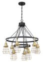 Craftmade - 50629-FBSB - Nine Light Chandelier - Thatcher - Flat Black/Satin Brass