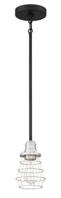 Craftmade - 50691-FBBNK - One Light Mini Pendant - Thatcher - Flat Black/Brushed Polished Nickel