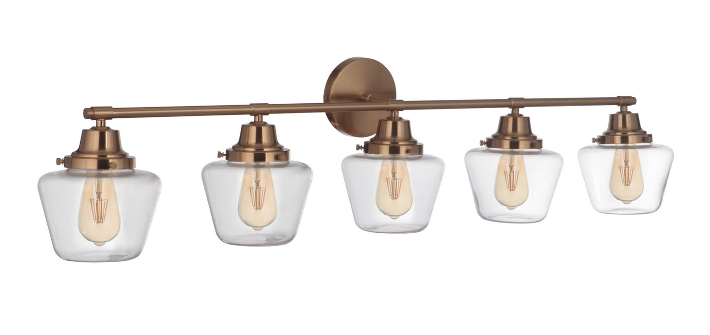 Craftmade - 19548SB5 - Five Light Vanity - Essex - Satin Brass