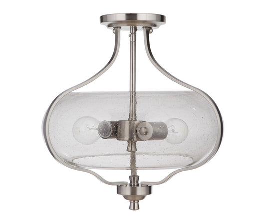 Craftmade - 49952-BNK - Two Light Semi Flush Mount - Serene - Brushed Polished Nickel