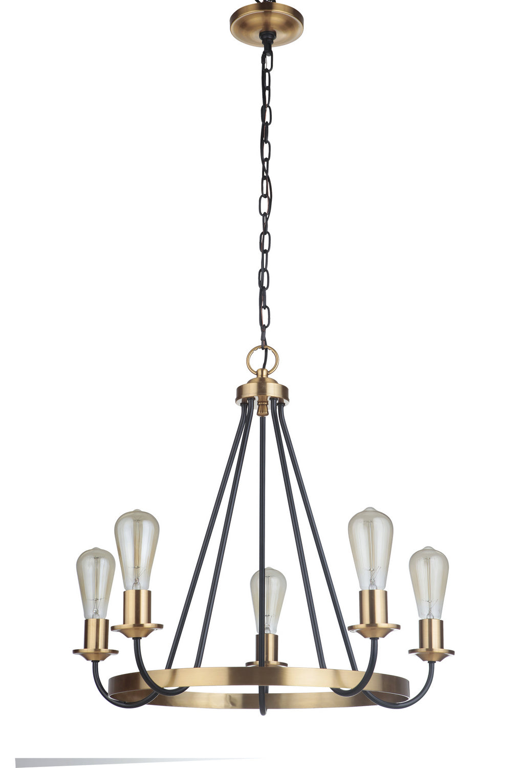 Craftmade - 50325-FBSB - Five Light Chandelier - Randolph - Flat Black/Satin Brass