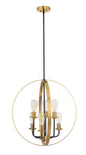 Craftmade - 50336-FBSB - Six Light Foyer Pendant - Randolph - Flat Black/Satin Brass