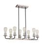 Craftmade - 50378-FBBNK - Eight Light Island Pendant - Randolph - Flat Black/Brushed Polished Nickel