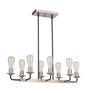 Craftmade - 50378-FBBNK - Eight Light Island Pendant - Randolph - Flat Black/Brushed Polished Nickel