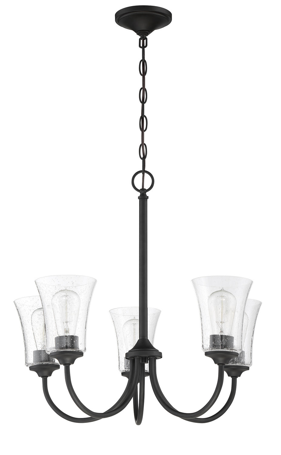 Craftmade - 50425-FB - Five Light Chandelier - Gwyneth - Flat Black