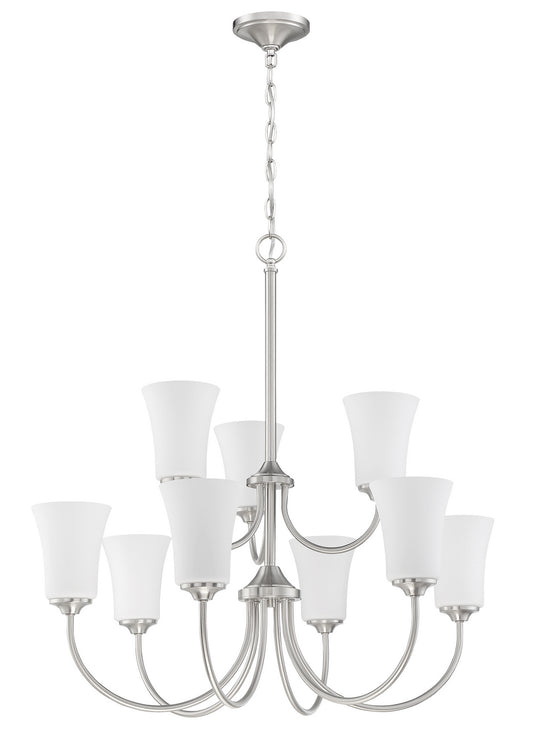 Craftmade - 50429-BNK-WG - Nine Light Chandelier - Gwyneth - Brushed Polished Nickel