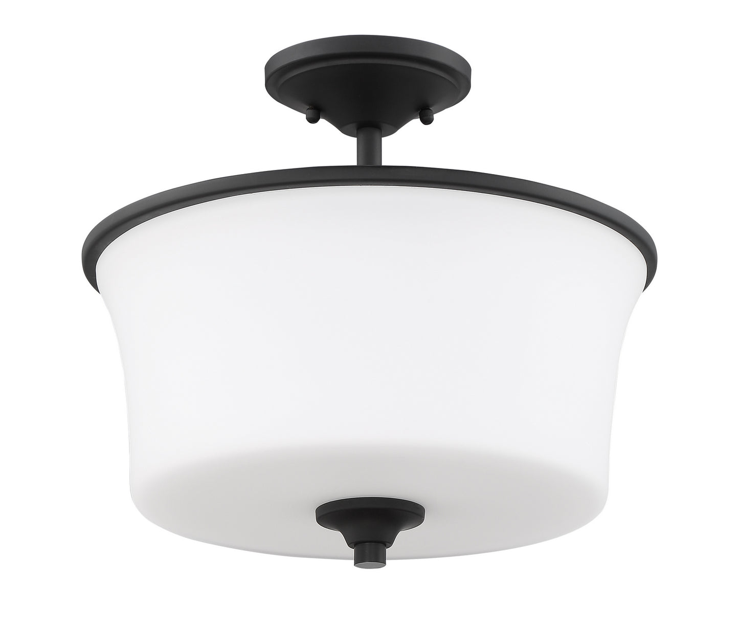 Craftmade - 50452-FB-WG - Two Light Convertible Semi Flush - Gwyneth - Flat Black