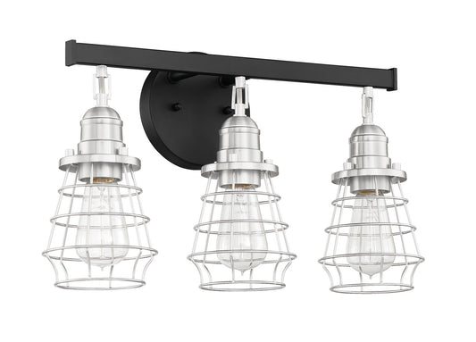 Craftmade - 50603-FBBNK - Three Light Vanity - Thatcher - Flat Black/Brushed Polished Nickel
