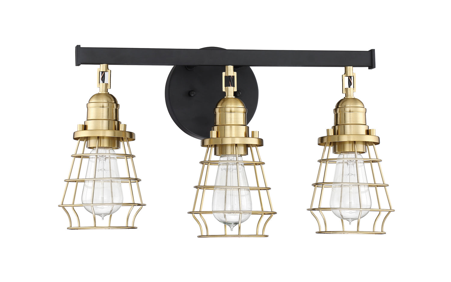 Craftmade - 50603-FBSB - Three Light Vanity - Thatcher - Flat Black/Satin Brass