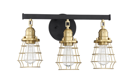 Craftmade - 50603-FBSB - Three Light Vanity - Thatcher - Flat Black/Satin Brass
