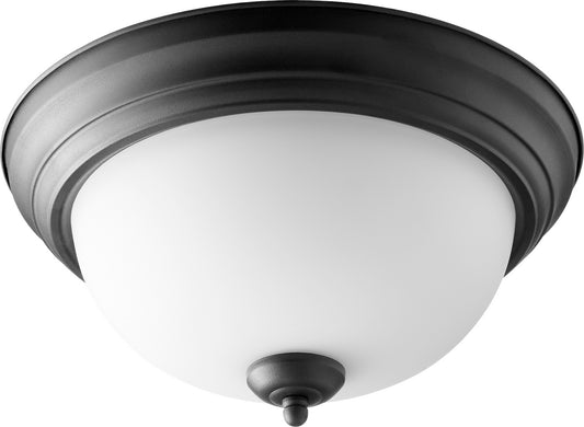 Quorum - 3063-13-69 - Two Light Ceiling Mount - 3063 Ceiling Mounts - Textured Black w/ Satin Opal