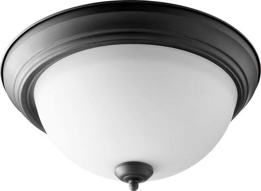 Quorum - 3063-15-69 - Three Light Ceiling Mount - 3063 Ceiling Mounts - Textured Black w/ Satin Opal