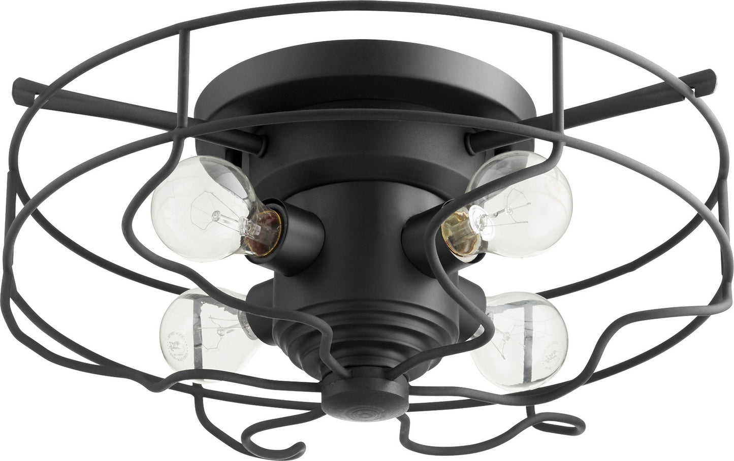 Quorum - 3905-17-69 - Four Light Ceiling Mount - 3905 Vintage Ceiling Mounts - Textured Black