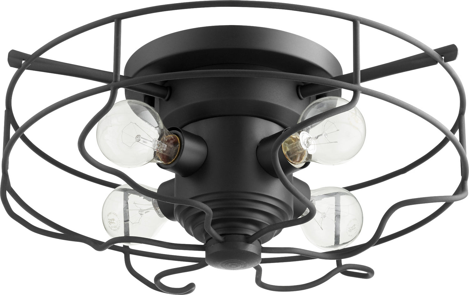 Quorum - 3905-17-69 - Four Light Ceiling Mount - 3905 Vintage Ceiling Mounts - Textured Black