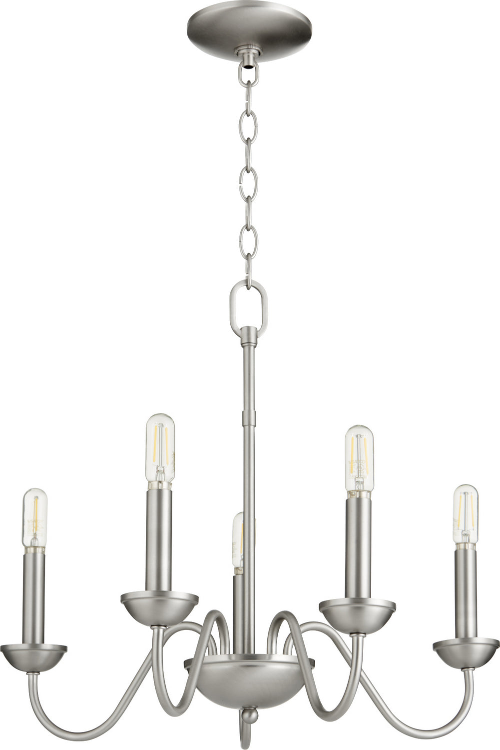 Quorum - 6040-5-65 - Five Light Chandelier - 6040 Chandeliers - Satin Nickel