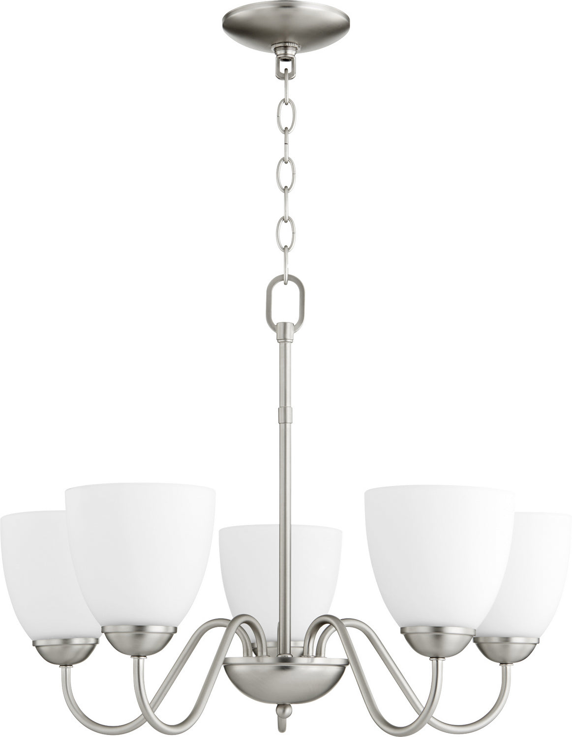 Quorum - 6041-5-65 - Five Light Chandelier - 6041 Chandeliers - Satin Nickel