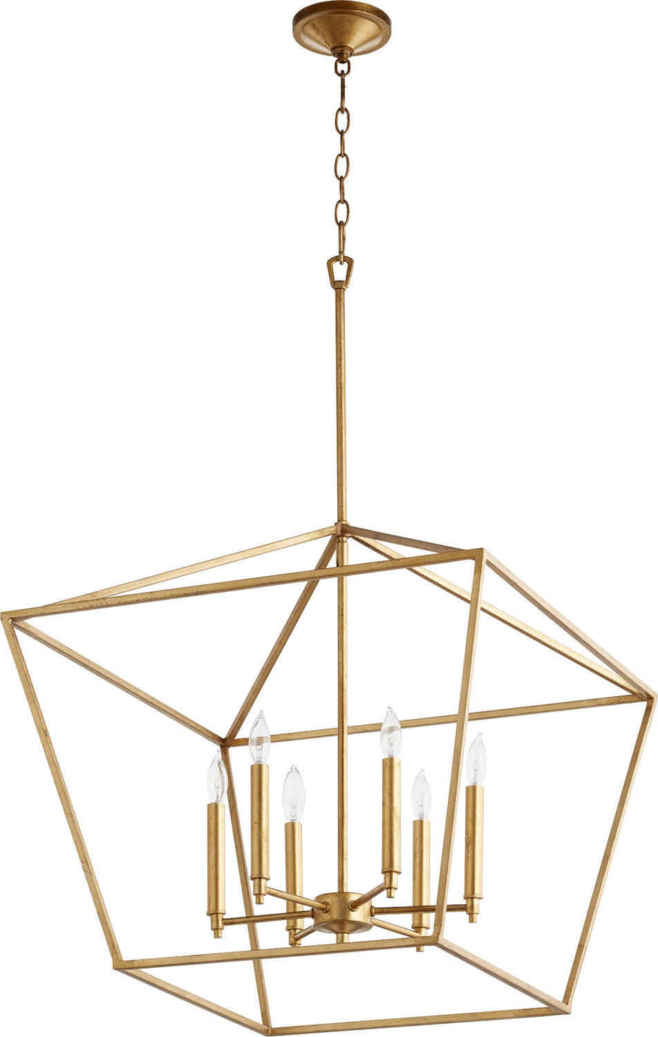 Quorum - 644-6-74 - Six Light Chandelier - Gabriel - Gold Leaf