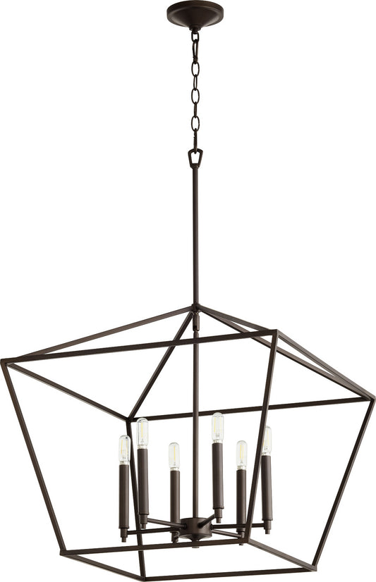 Quorum - 644-6-86 - Six Light Entry Pendant - Gabriel - Oiled Bronze