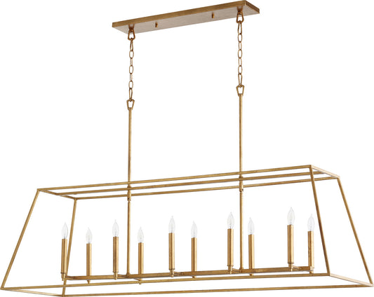 Quorum - 654-10-74 - Ten Light Pendant - Gabriel - Gold Leaf