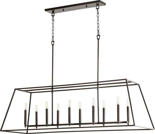 Quorum - 654-10-86 - Ten Light Entry Pendant - Gabriel - Oiled Bronze