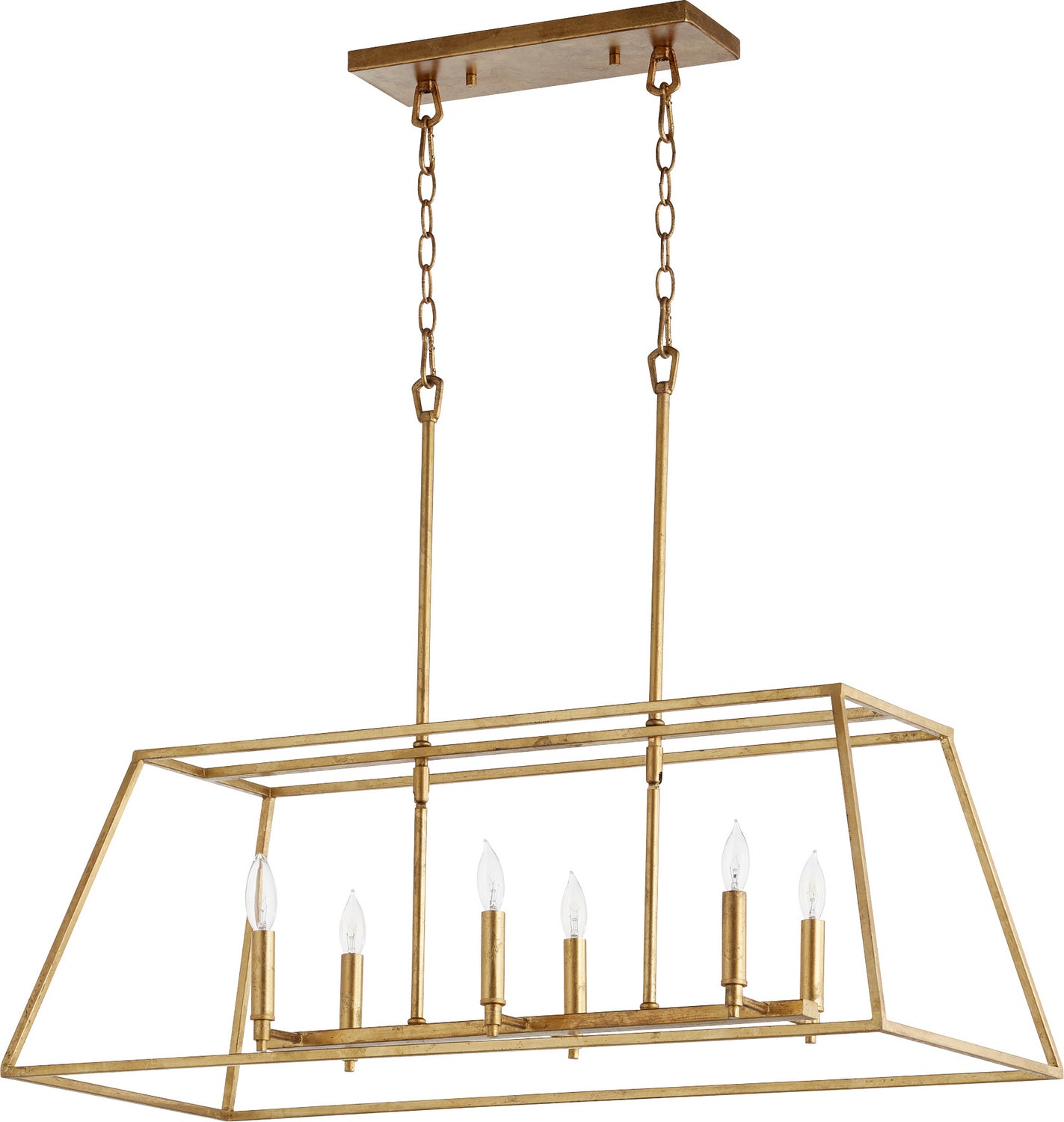 Quorum - 654-6-74 - Six Light Pendant - Gabriel - Gold Leaf