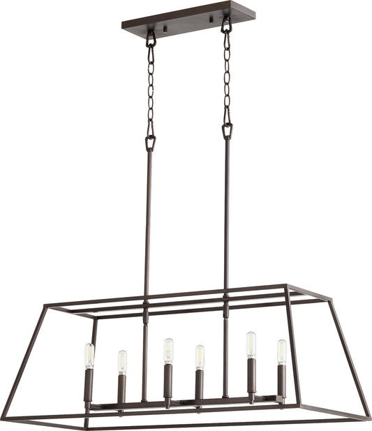 Quorum - 654-6-86 - Six Light Entry Pendant - Gabriel - Oiled Bronze