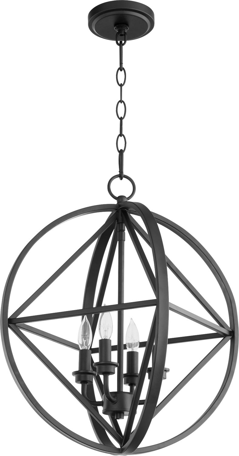 Quorum - 807-4-69 - Four Light Pendant - Prolate with Cube Pendants - Textured Black