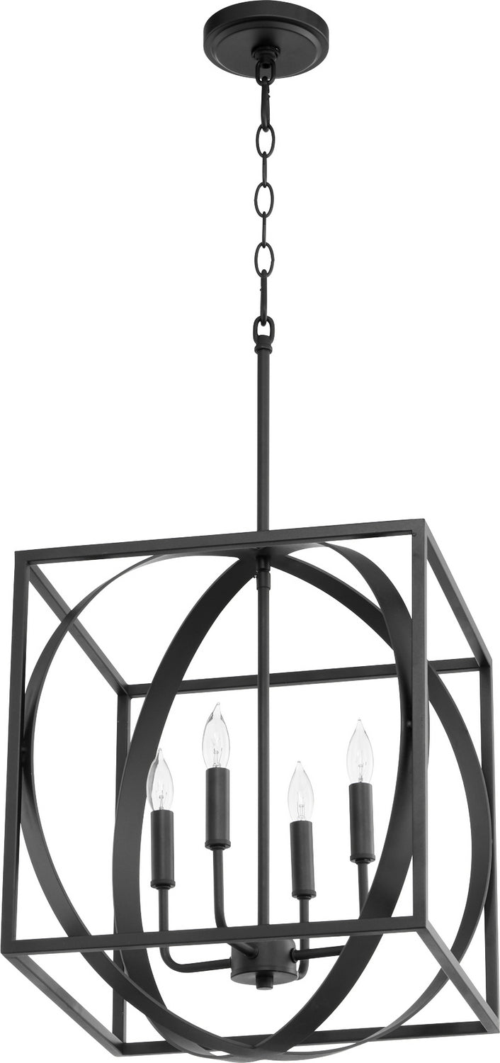 Quorum - 8150-4-69 - Four Light Pendant - Cube and Sphere Pendants - Textured Black